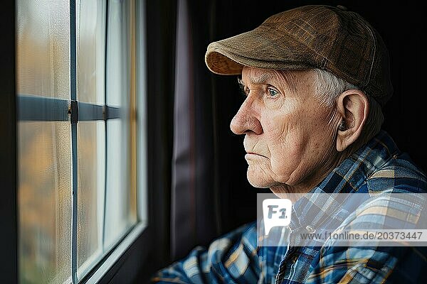 Close up portrait of a thoughtful grandfather.