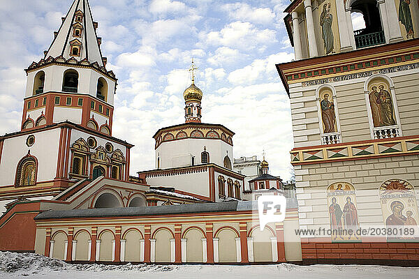 A church in the winter in Irkutsk  Siberia  Russia.