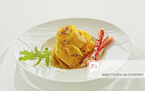 Papardelle with lobster and herbs