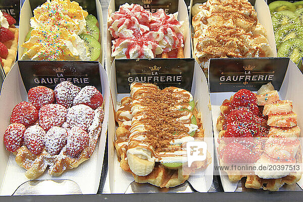 Europe, Belgium, Brussels. The famous Belgian waffle