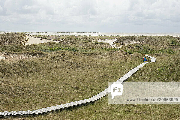 Germany  Schleswig-Holstein  Boardwalk in Wadden Sea National Park