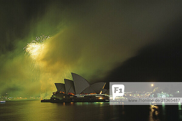 Australia. Sydney Opera House. Fireworks display.