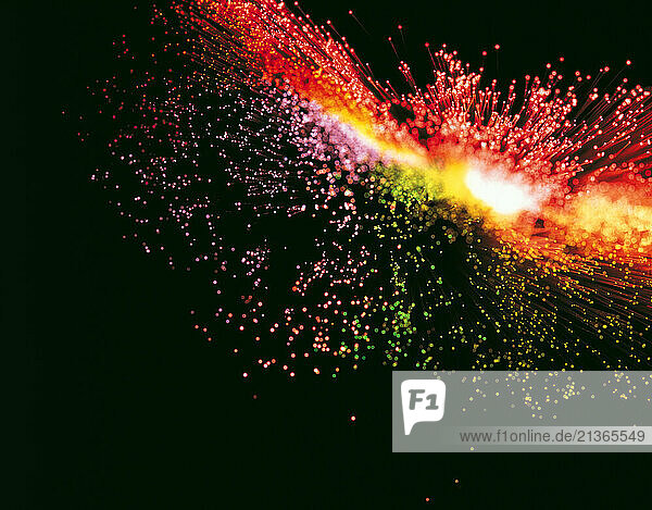 Science and technology. Close up of fibre optics.