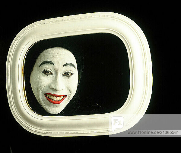 Singapore. Chinese culture. Traditional Opera character. Man s face.