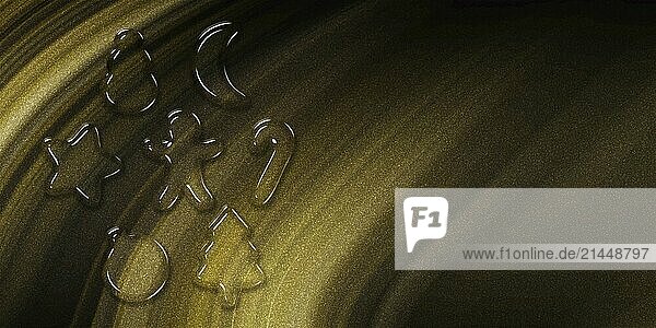 Weihnachten Plätzchen Urlaub Grußkarte  Weihnachten Grußkarte  Neujahr gold glitter Hintergrund  3d Cookies Weihnachten Poster