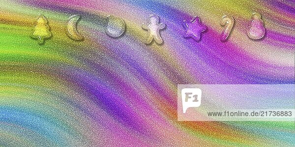 Weihnachten Plätzchen Urlaub Grußkarte  Weihnachten Grußkarte  Neujahr bunte Glitter Hintergrund  3d Cookies Weihnachten Poster