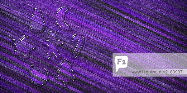 Weihnachten Plätzchen Urlaub Grußkarte  Weihnachten Grußkarte  Neujahr violett Glitter Hintergrund  3d Cookies Weihnachten Poster