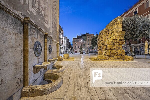 Fuente Baco (Bacchus Fountain)  UNESCO  Tarragona  Catalonia  Spain