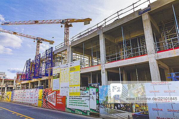 France  Ile de France  Seine-Saint-Denis  Saint-Ouen. Bauer stadium construction site  called Saint-Ouen stadium