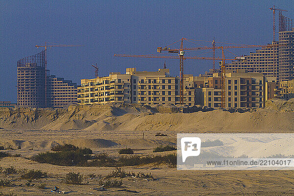 Middle East  United Arab Emirates  Emirate of Sharjah. Buildings under construction.. Al Mamzar district