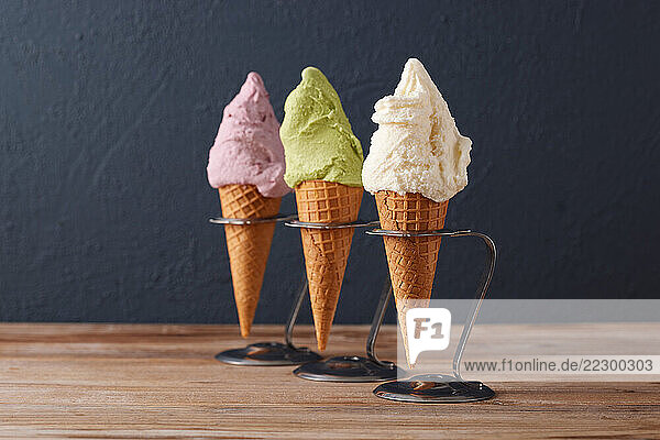 Three Ice Cream Cones