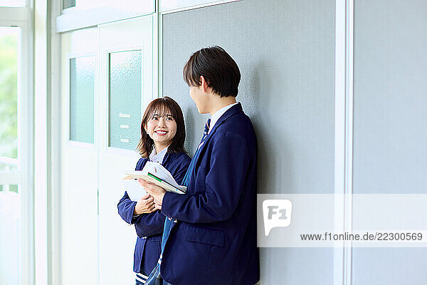Japanese High School Students In Uniform