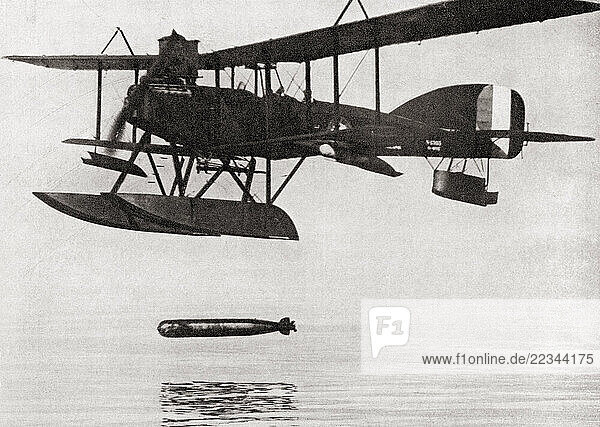 EDITORIAL A Short Float Seaplane dropping a torpedo during WWI. From Wings of War  published 1942.