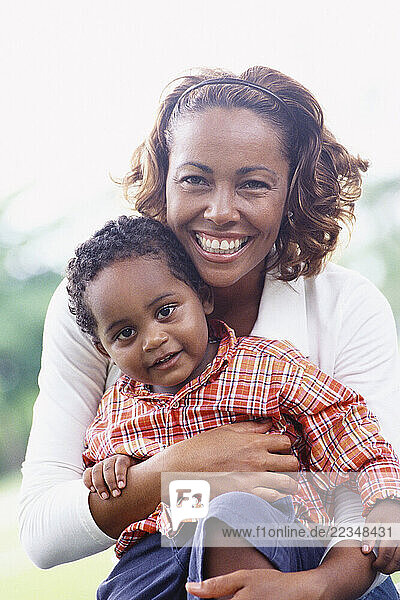 Mother and Son Outdoors