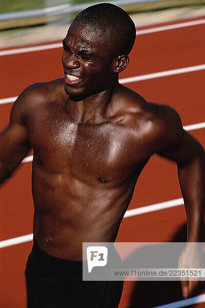 Man Running on Track