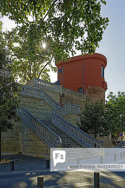 Escalier Molière  Stadtmauer  historisch  Jardí de les Muralles