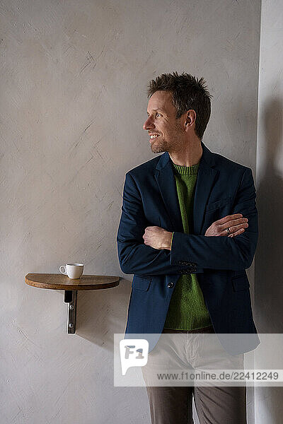 Businessman taking a break in a café with coffee