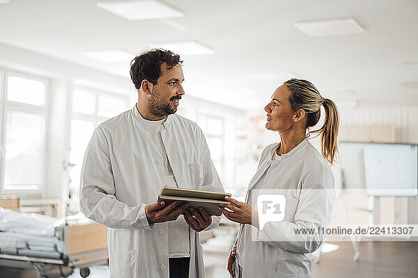 Doctors consulting in a clinic setting