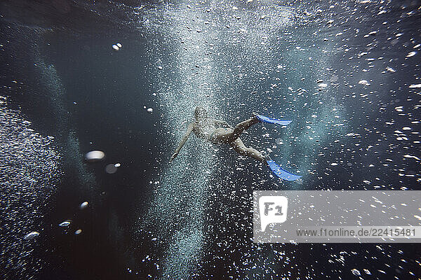 Woman underwater  Gili Meno  Gili islands  Bali  Indonesia