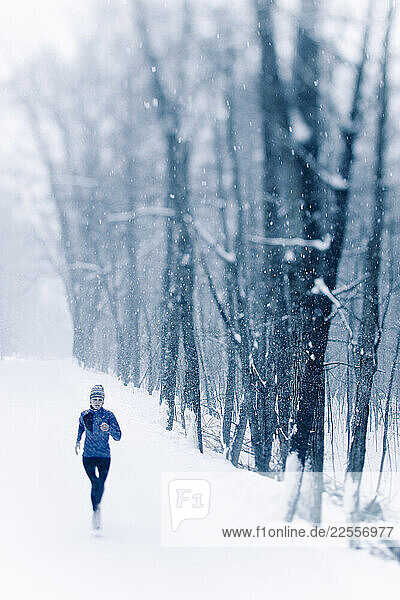 Libby Wilson on a snowy winter day in Hanover  New Hampshire.