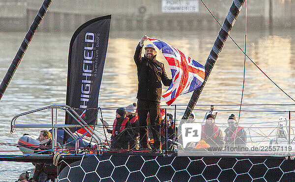 Alex crossed the Vendée Globe finish line this morning in 74 days  19 hours  35 minutes and 15 seconds  Alex Thomson (HUGO BOSS) has become the fastest British sailor on that route..The Vendée Globe is a round-the-world single-handed yacht race  sailed non-stop and without assistance.