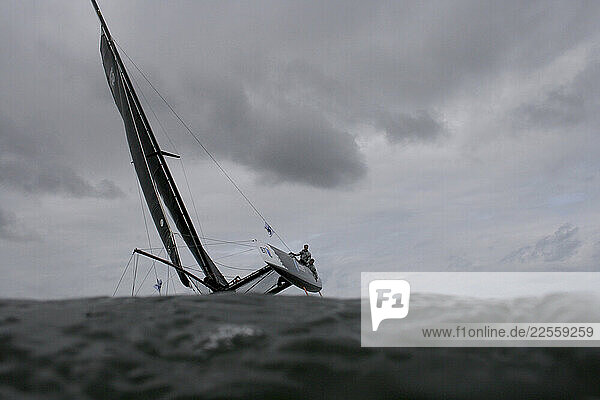 Extreme 40 catamaran demonstration in the Sydney Harbour.