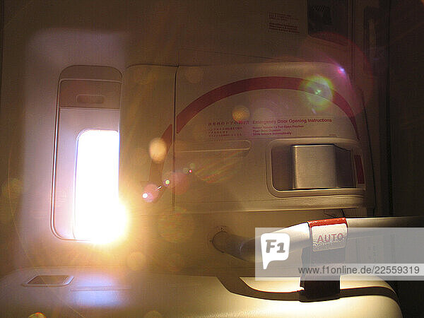 Onboard a flight between Tokyo and Paris