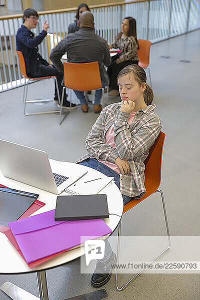 Student with Down syndrome at university