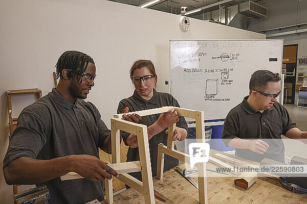 Disabled people at workshop