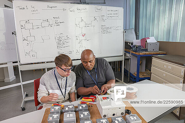 Disabled men working in workshop