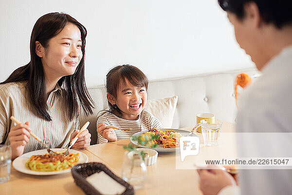 Japanese family at home
