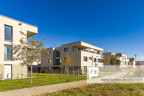 Modern energy-saving apartment buildings in Weinstadt  Germany