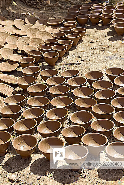 Pottery in the city of Tamegroute  Draa River valley  Province of Zagora  Region Draa-Tafilalet  Morocco