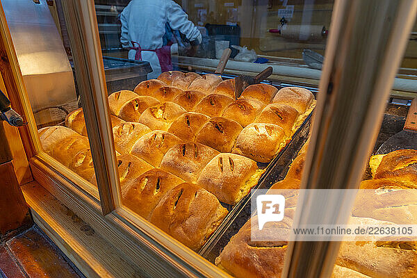 View of baked products on Christmas Market stall in Altstadt Spandau  Spandau  Berlin  Germany