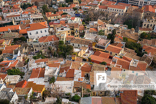 View over city seen from the Acropolis  Athens  Greece