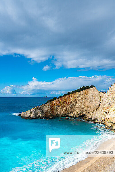 Porto Katsiki beach with turquoise water  Lefkada island  Ionian Islands  Greek Islands  Greece