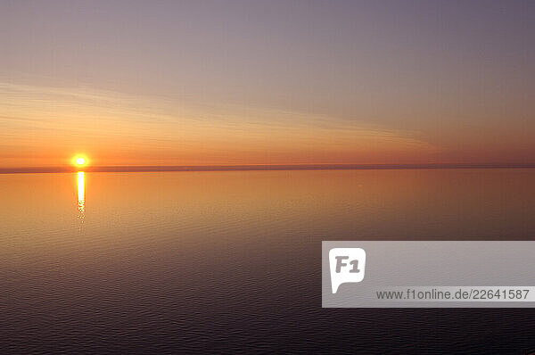 Sunset at Lake Michigan  Sleeping Bear Dunes National Lakeshore  Michigan  USA
