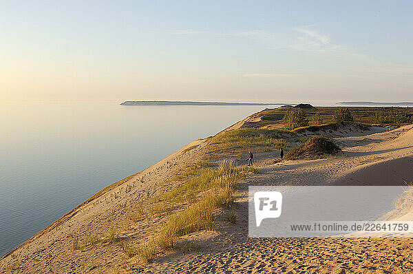 Sand Dunes at Lake Michigan  Sleeping Bear Dunes National Lakeshore  Michigan  USA