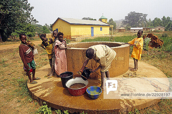 Well in a Taneka village near Djougou  Donga department  Benin  Africa