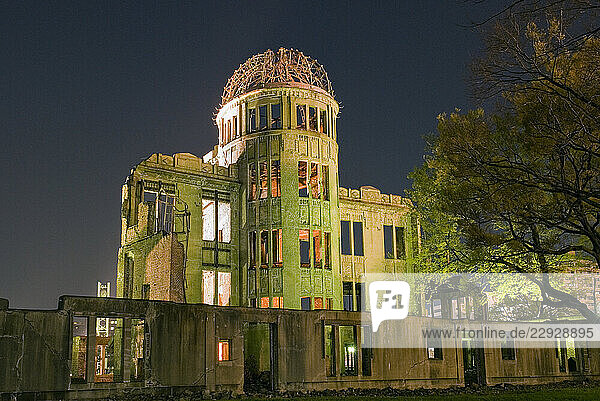 Peace Memorial called the Genbaku Dome or A-Bomb Dome  one of the few buildings remained standing after the atomic bombing of Hiroshima on 6 August 1945  Hiroshima  Japan