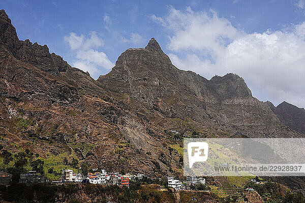 Scenery in the lush oasis of the Paul Valley  northern Saint Anthony  Cape Verde