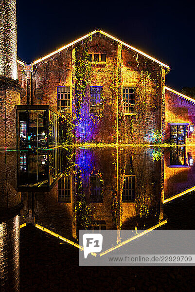 TaoXiChuan Art Avenue at night  Jingdezhen  Jiangxi Province  China