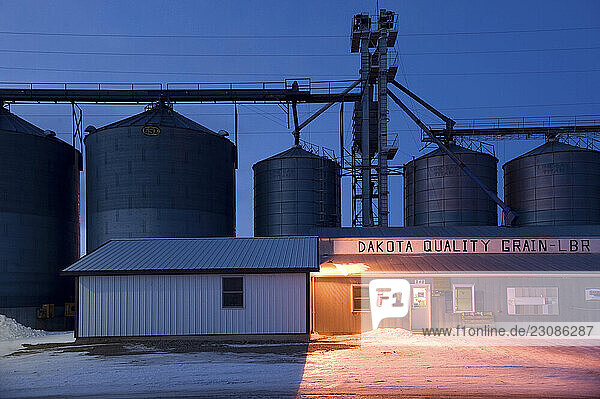 A grain elevator near New Town North Dakota
