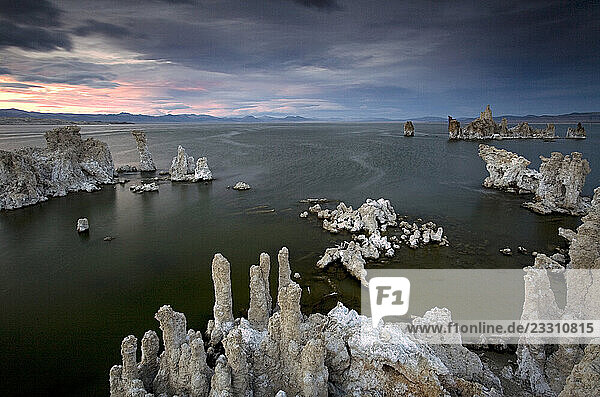 The salt pillers show that the water level of Mono Lake was much higher at one time.